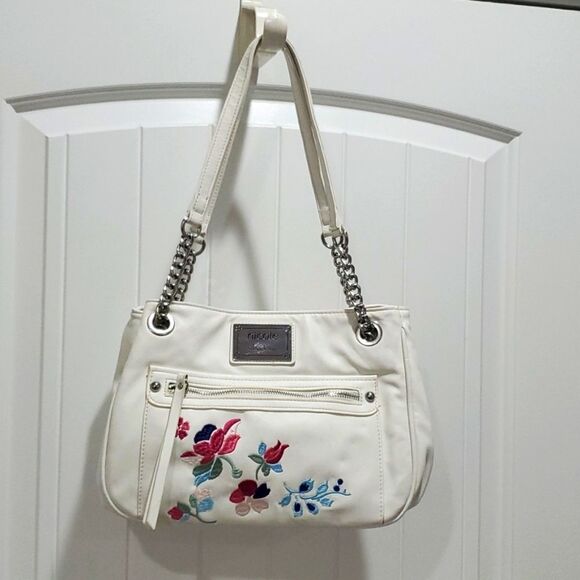 Nicole Miller While Floral Embroidered Shoulder Bag - Picture 2 of 12